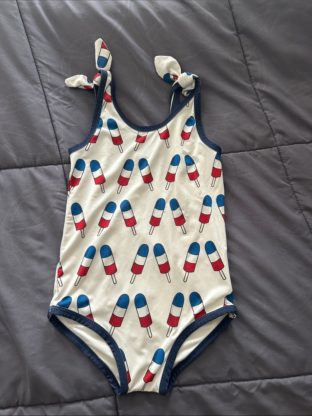 Monica + Andy 4T Girls' Red White Blue Popsicle One-Piece Swimsuit